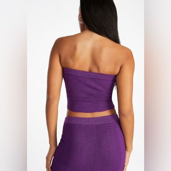 Lurex Rib Bandeau Top XL - Picture 3 of 7